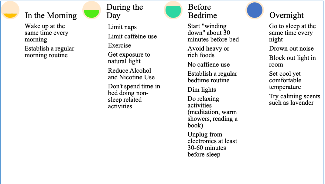 Tips for sleep hygiene throughout the day