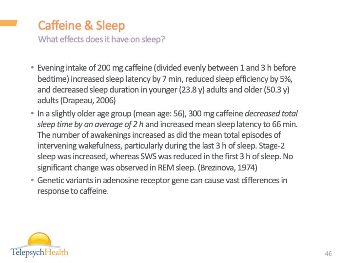 Caffeine & sleep slide presentation