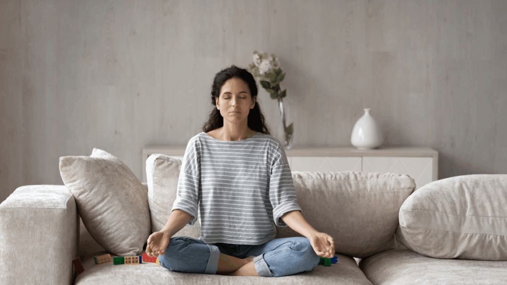 Woman doing mindful meditation