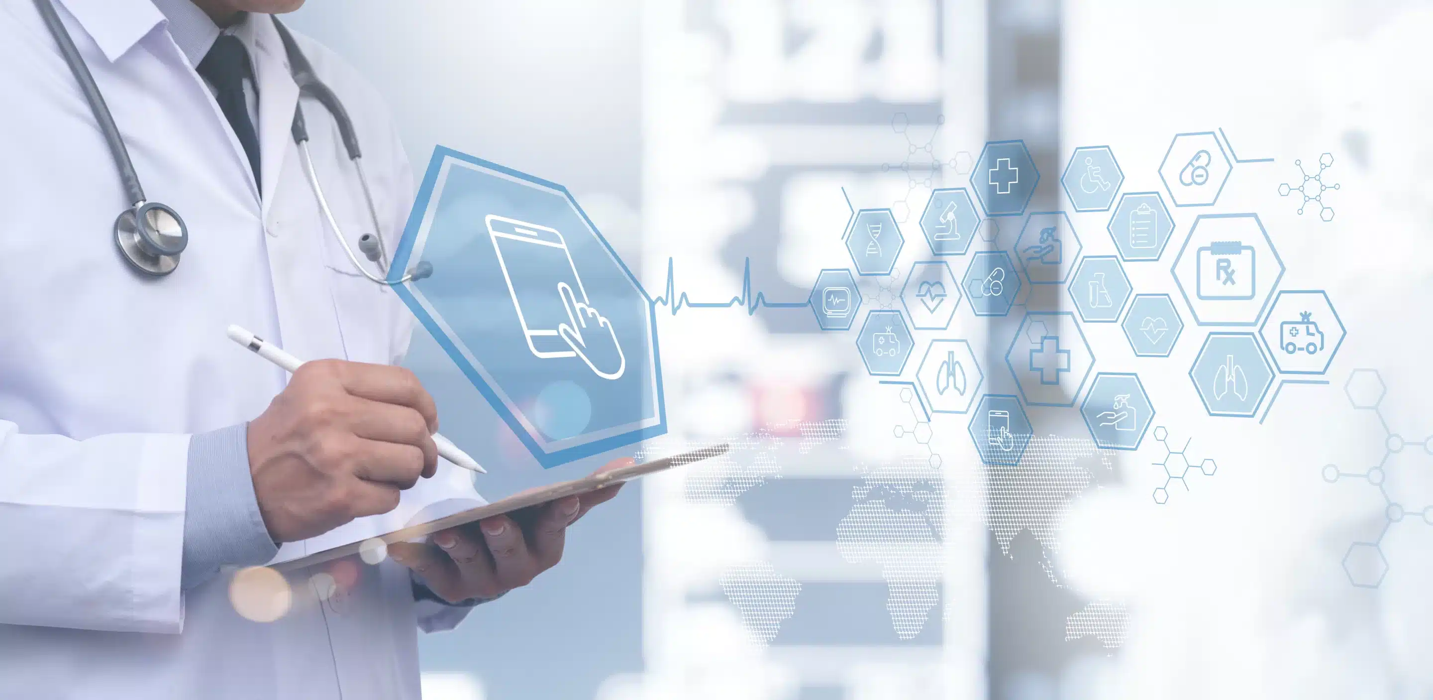 a doctor holding a tablet