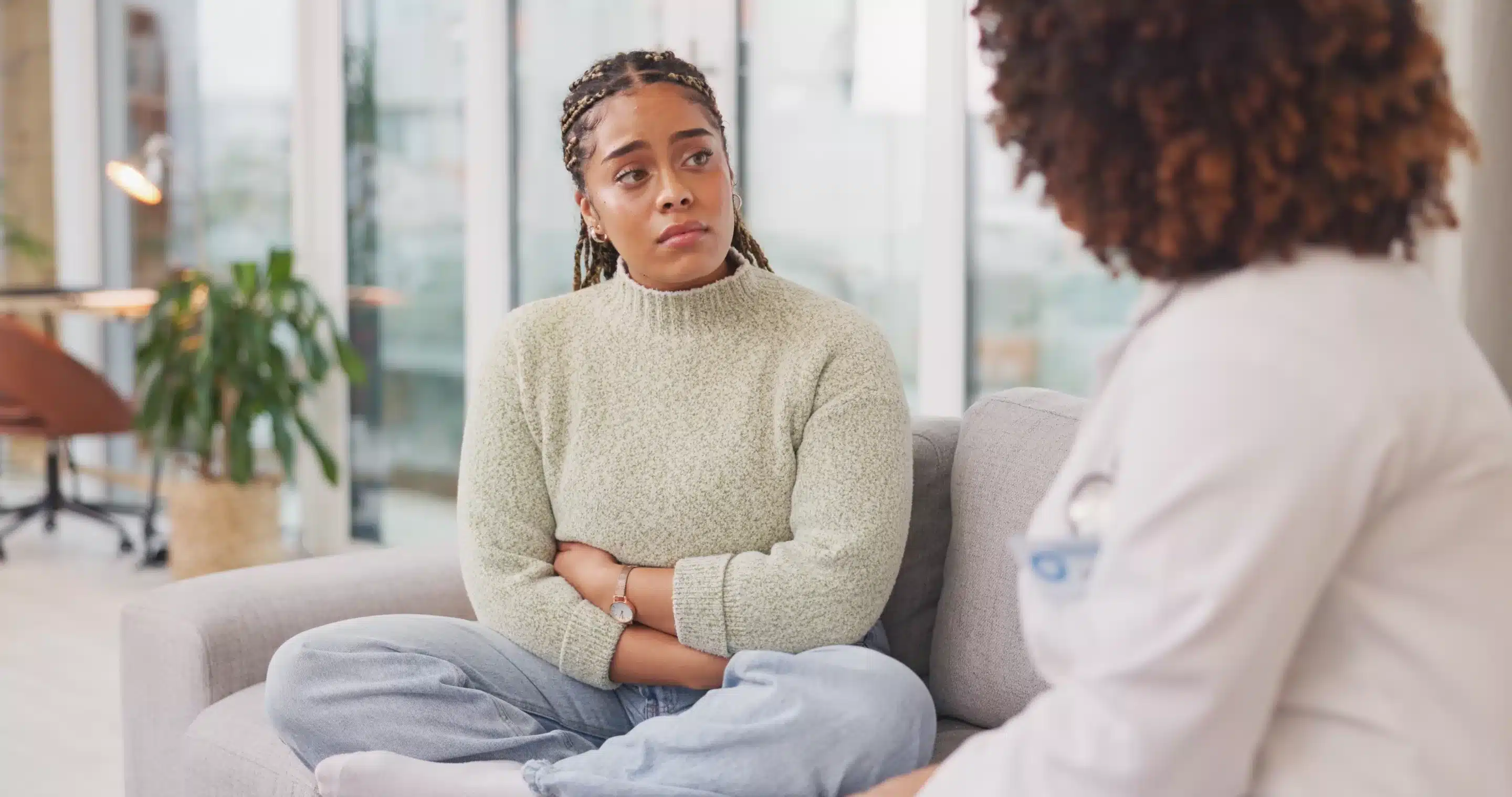 Health care professional having a counseling session with a client in a Counseling Practice