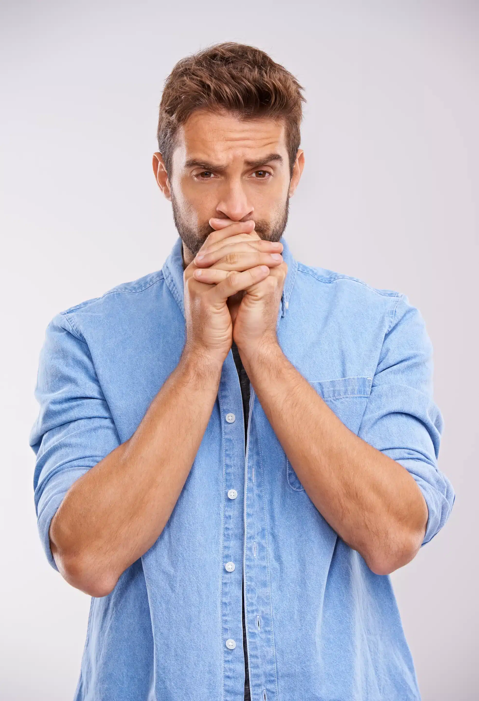 Effects of Percocet (and other opiates) Use a man with his hands in his mouth