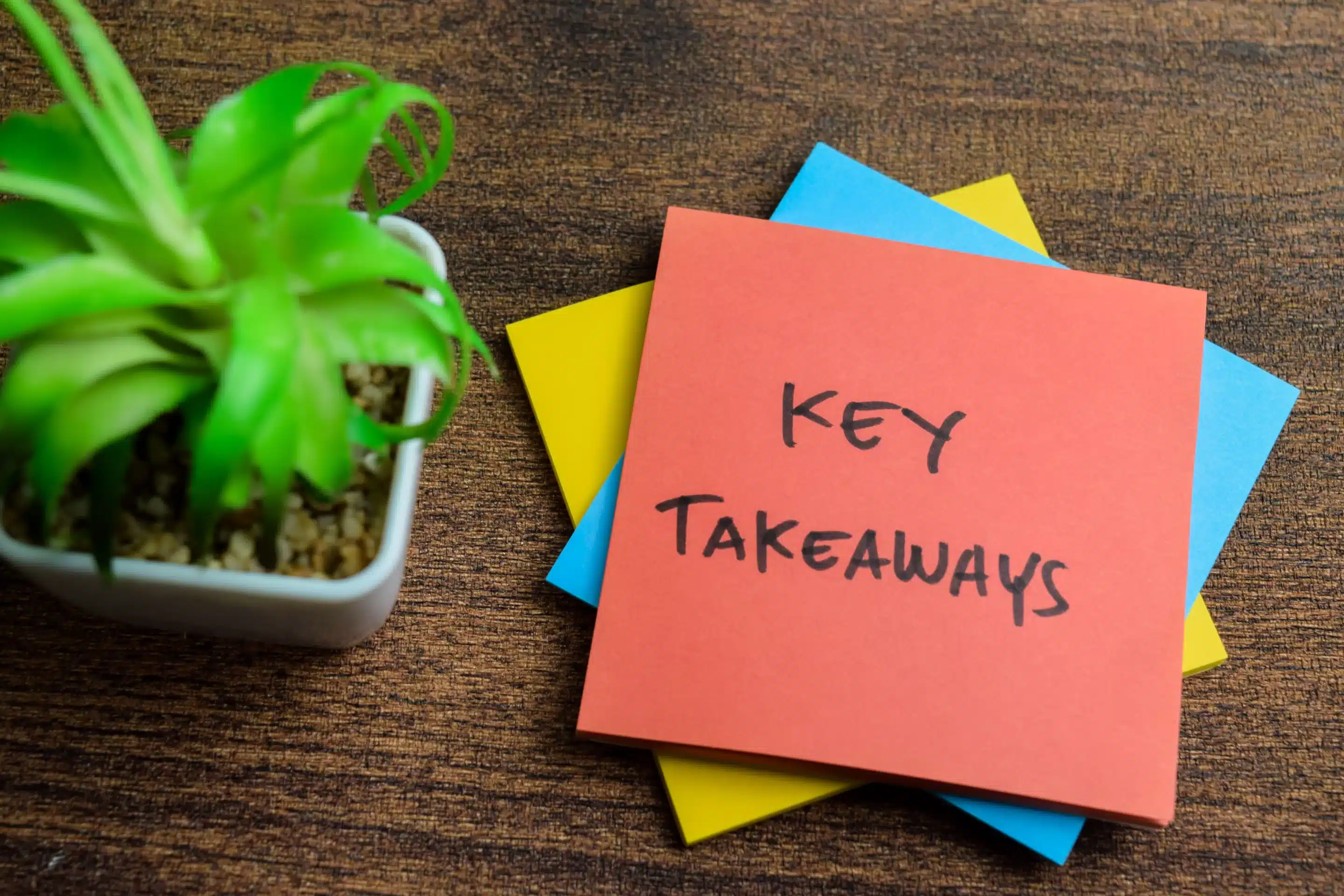 a notepad with a plant in it next to it