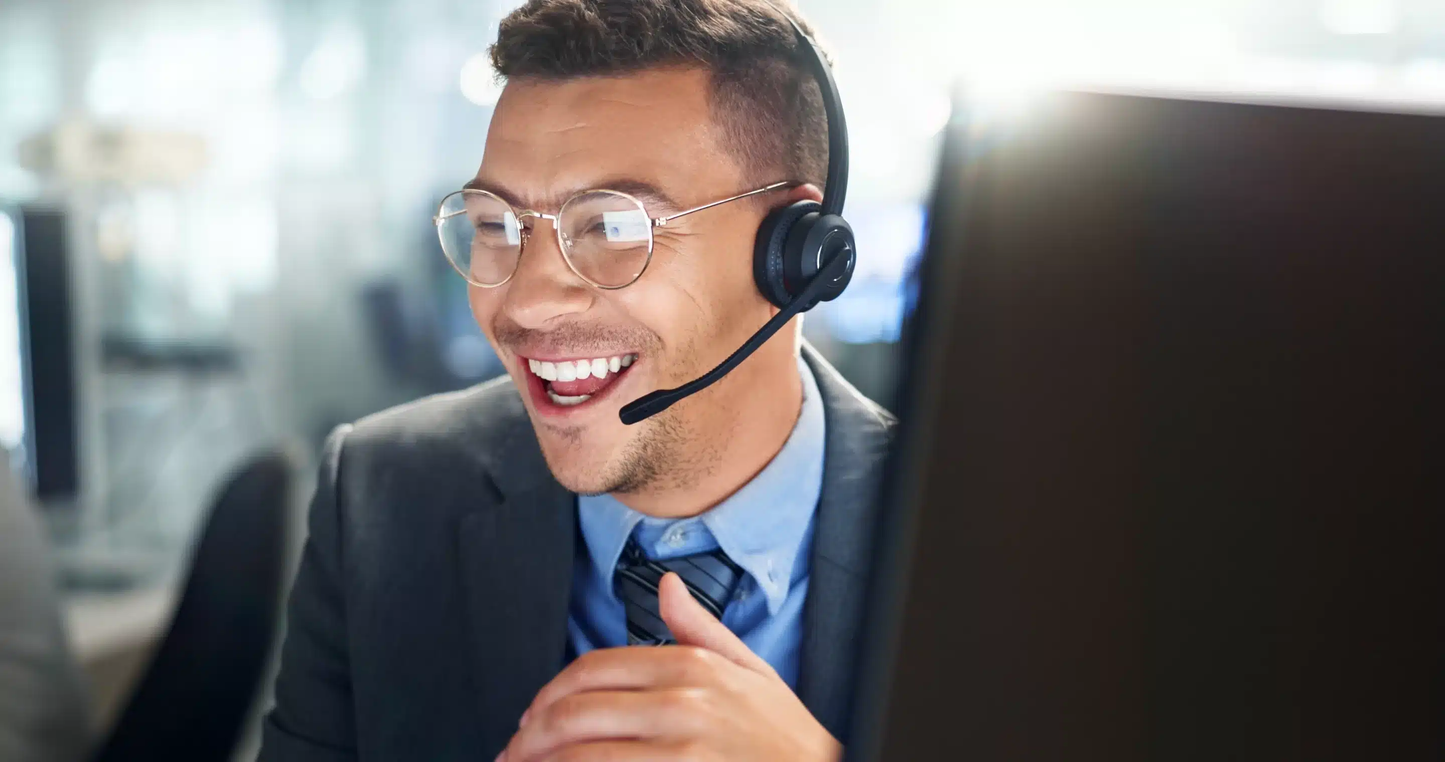Man with headset in a Private Practice Insurance Panels position